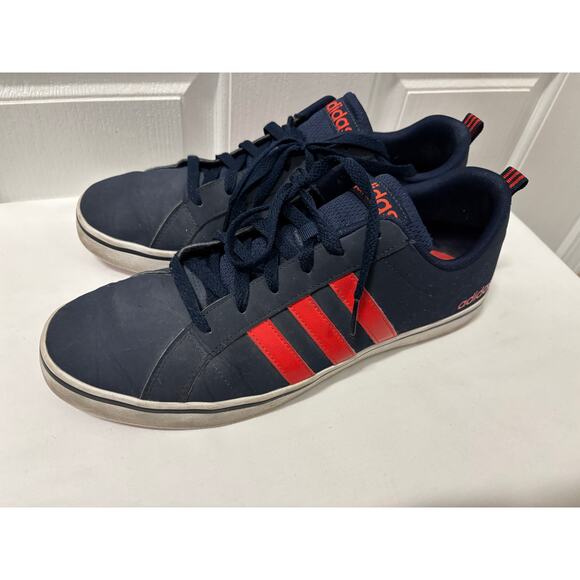 Adidas Navy Blue Low Top Sneakers Red Stripes Lace Up Casual Shoes US Size 11 main image 5